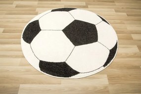 Koberec Weliro futbalová lopta, čierny / krémový
