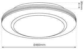 Stropné LED svietidlo Kelly, 1x LED 48w, 3000-6000k, b/s, s ovládačom