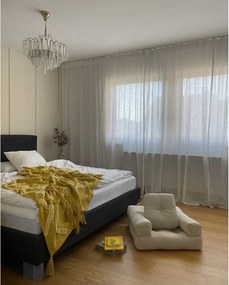 Detské rozkladacie kreslo s taburetkou Karup Design Mini Cube Dark Grey