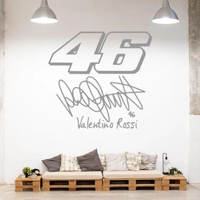 Veselá Stena Samolepka Valentino Rossi 46 Farba: šedá, Veľkosť: 100 x 93 cm