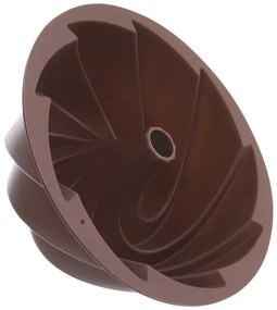 Hnedá silikónová forma na bábovku Orion Flower, ø 23,5 cm