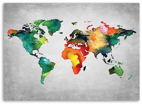 Gario Obraz na plátne Farebná mapa sveta na betóne Rozmery: 120 x 80 cm