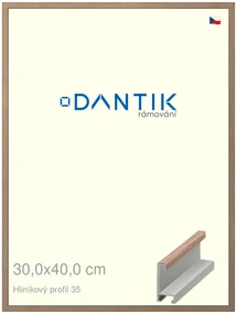 DANTIK rám na obraz 30x40 | ALU Dýha ořech raw (Plexi Čiré)