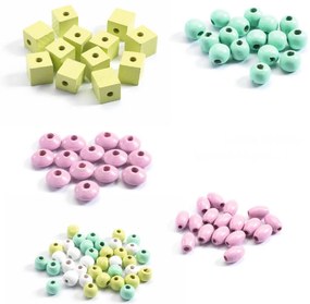 Drevené koráliky – Listy a kvetiny