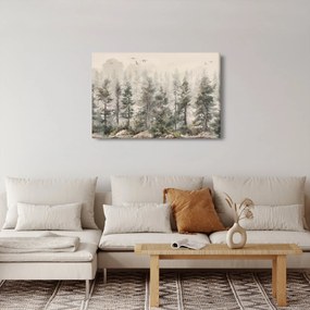 Obraz - Borovicový les I., aquarel (90x60 cm)