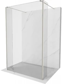 Mexen Kioto voľne stojaca sprchová stena 90 x 30 x 30 cm, transparentná, brúsený nikel - 800-090-030-222-97-00-030