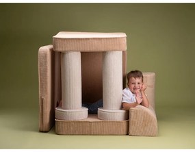 Svetlohnedá menčestrová detská pohovka 132 cm Settee – Wigiwama