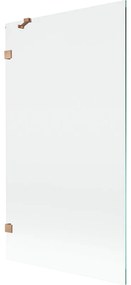 Mexen, Mexen Lunar 1-krídlová vaňová zástena 100 x 150 cm, transparentná, brúsená meď - 897-100-000-65-00