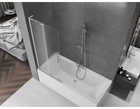 Mexen Velar L, 2-krídlová posuvná vaňová zástena 80 x 150 cm, 8mm sklo námraza, chrómová, 896-080-003-31-01