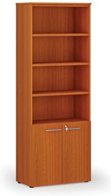 Kombinovaná kancelárska skriňa PRIMO WOOD, dvere na 2 poschodia, 800 x 420 x 2128 mm, čerešňa