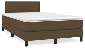 Boxspring posteľ s matracom a LED tmavohnedá 120x190 cm látka 3270056