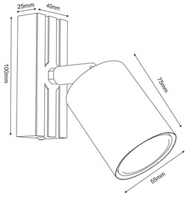 Nástenné bodové svietidlo TERRA 1xGU10/8W/230V čierna/dub