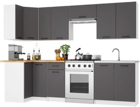 Horná kuchynská skrinka OLIWIA W80 G2 H580 biela / grafitová / sivá