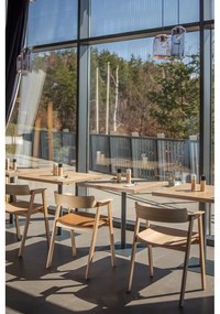 Jedálenská stolička s podrúčkami z dubového dreva v prírodnej farbe Flip – Gazzda