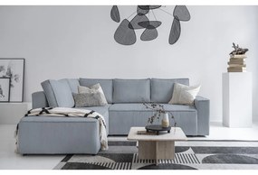 Svetlosivá menčestrová rozkladacia rohová pohovka (ľavý roh) Brave Dave – Miuform