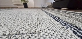 HU Sivo-béžový moderný koberec Boho 872-S so vzorom obdĺžnikov Rozmer: 60x100 cm