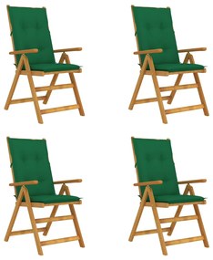 Záhradné sklápacie stoličky 4 ks s podložkami akáciový masív 3065367