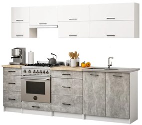 Kuchynská linka OLIWIA G2 2.4 m biela / betón