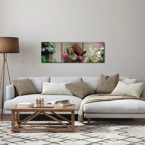 Obraz - Ruže pre teba (s hodinami) (90x30 cm)