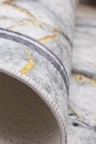 Protišmykový koberec MILANO 90003-02 sivý / zlatý