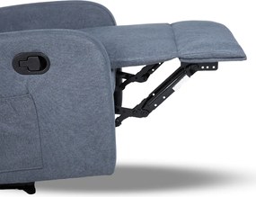 Relaxačné polohovacie TV kreslo FIORE — látka, sivá, nosnosť 130 kg