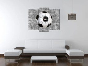 Gario Obraz s hodinami Futbalová lopta - 3 dielny Rozmery: 90 x 70 cm