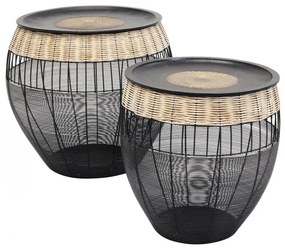 KARE DESIGN Odkladací stolík African Drums set 2 ks 48 × 46 × 46 cm