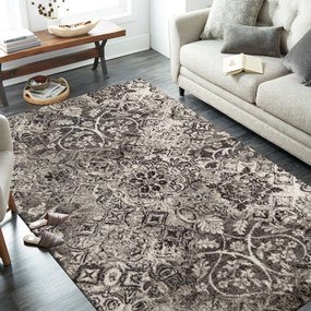 Moderný vzorovaný koberec hnedej farby do obývačky Šírka: 120 cm | Dĺžka: 170 cm