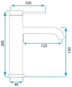 REA-B5323 - Umývadlová batéria CLIF 20,5 cm brúsené zlato