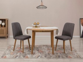 Jedálenský set Vlasta 3 (borovica atlantická + antracit) (pre 2 osoby). Akcia -19%. Vlastná spoľahlivá doprava až k Vám domov. 1093771