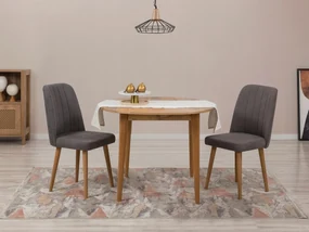 Jedálenský set Vlasta 3 (borovica atlantická + antracit) (pre 2 osoby). Akcia -19%. Vlastná spoľahlivá doprava až k Vám domov. 1093771