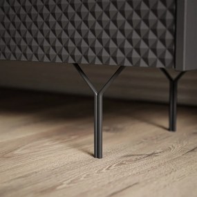 KOMODA KAREEM SO ŠUPLÍKMI ČIERNA 144 cm