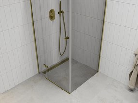 Mexen ROMA sprchovací kút 90x90cm, 6mm sklo, zlatý profil-číre sklo, 854-090-090-50-00