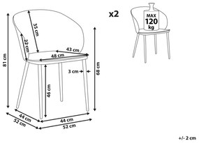 Sada 2 jedálenských stoličiek biela BLAYKEE Beliani