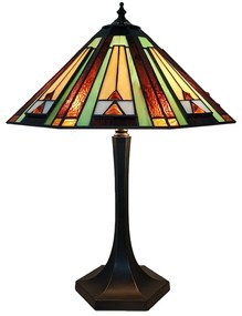 Stolová lampa Tiffany s bielym tienidlom Pienne - Ø 41*54 cm E27/max 2*60W