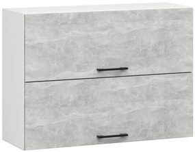 Závesná kuchynská skrinka OLIVIE 80x58 cm matná biela/betón