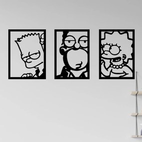 Veselá Stena Samolepka Bart Homer Lisa Simpsonovci Farba: čierna, Veľkosť: 60 x 24 cm