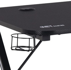 Moderný herný stôl LEAK ART čierny, prevedenie karbón
