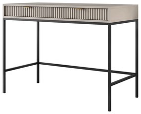 Toaletný stolík CORA kašmír + čierna + LED zrkadlo