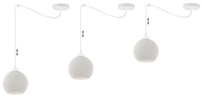Závesné svietidlo Riffle Round Spider, 1x biele sklenené tienidlo, w
