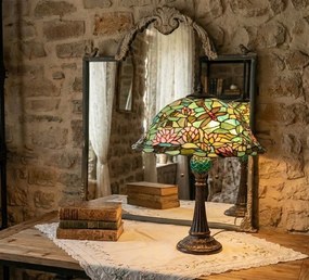 Stolní Tiffany lampa Roof - Ø 41*65 cm