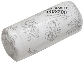 Celoročná prešívaná prikrývka 140x200 cm s neprešitým vankúšom 70x90 cm SELORA, biela