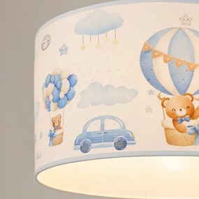 Brilagi - LED detský luster na lanku BOBO 1xE27/60W/230V, priemer 35 cm, modrý/medvedíky