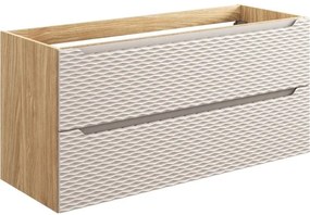 Závěsná skříňka Ocean s deskou 120 cm béžová/dub olejovaný