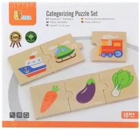 Viga drevené puzzle - Triedenie podľa druhov