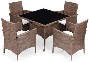 ZÁHRADNÝ SET CANIS 4 x KRESLO + HRANATÝ STÔL