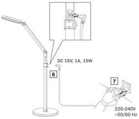 LED Stmievateľná dotyková stojacia lampa FERRARA LED/13W/230V 3000/4000/6000K biela