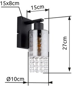 Globo 15799W - Nástenná lampa BACKEY 1xE27/40W/230V čierna