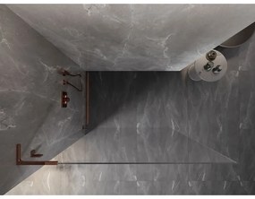 Mexen, Mexen Lunar L sprchová stena ľavá 90 x 200 cm, priehľadná 8 mm, ružové zlato - 830L-090-000-60-00-L