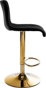Barová stolička Hoover zamat - čierna